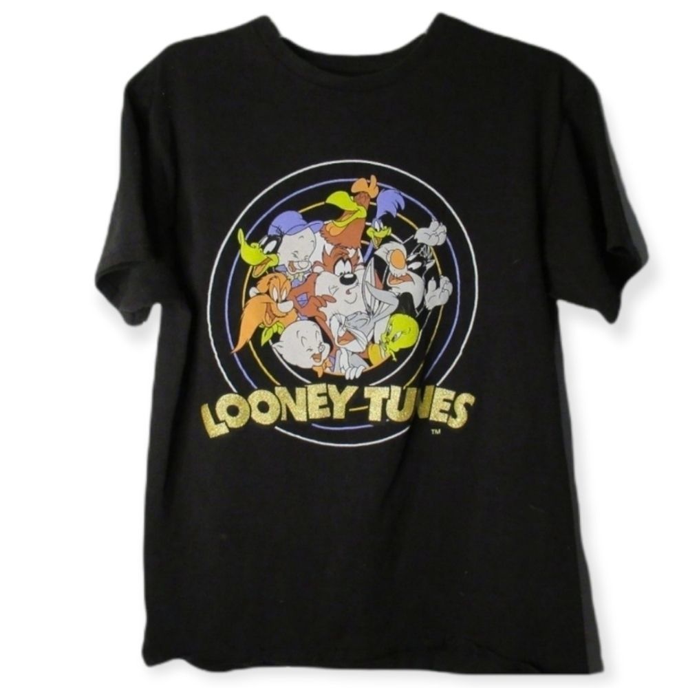 LOONEY TUNES Vintage Black Tshirt Size M‎